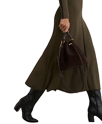 Reiss Women's Contrast-Stitch Knitted Midi Dress