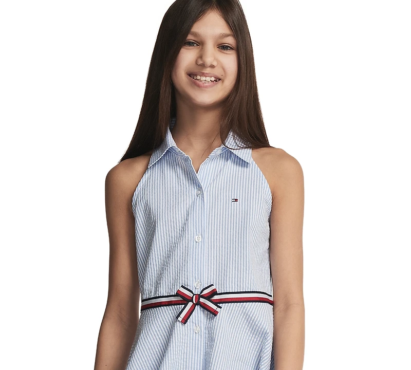Tommy Hilfiger Girls' 7-16 Ithica Stripe Halter Dress