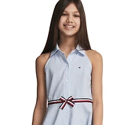 Tommy Hilfiger Girls' 7-16 Ithica Stripe Halter Dress