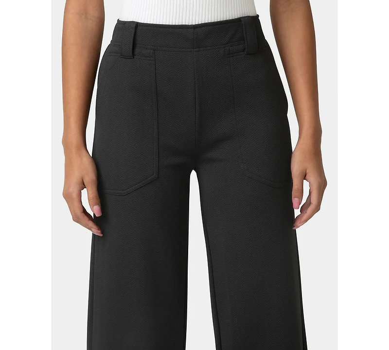 Hue Women's Textured Cropped Wide-Leg Sleepwear Pant