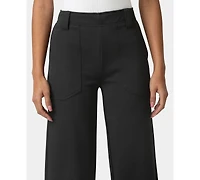 Hue Women's Textured Cropped Wide-Leg Sleepwear Pant