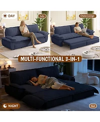 Streamdale Furniture 73.2" Queen Pull Out Sofa Bed, 3-in-1 Convertible Sleeper