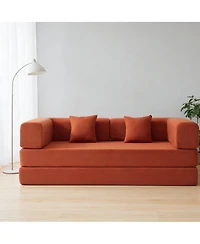 Streamdale Furniture Corduroy Convertible Sleeper Sofa Bed with Pillow