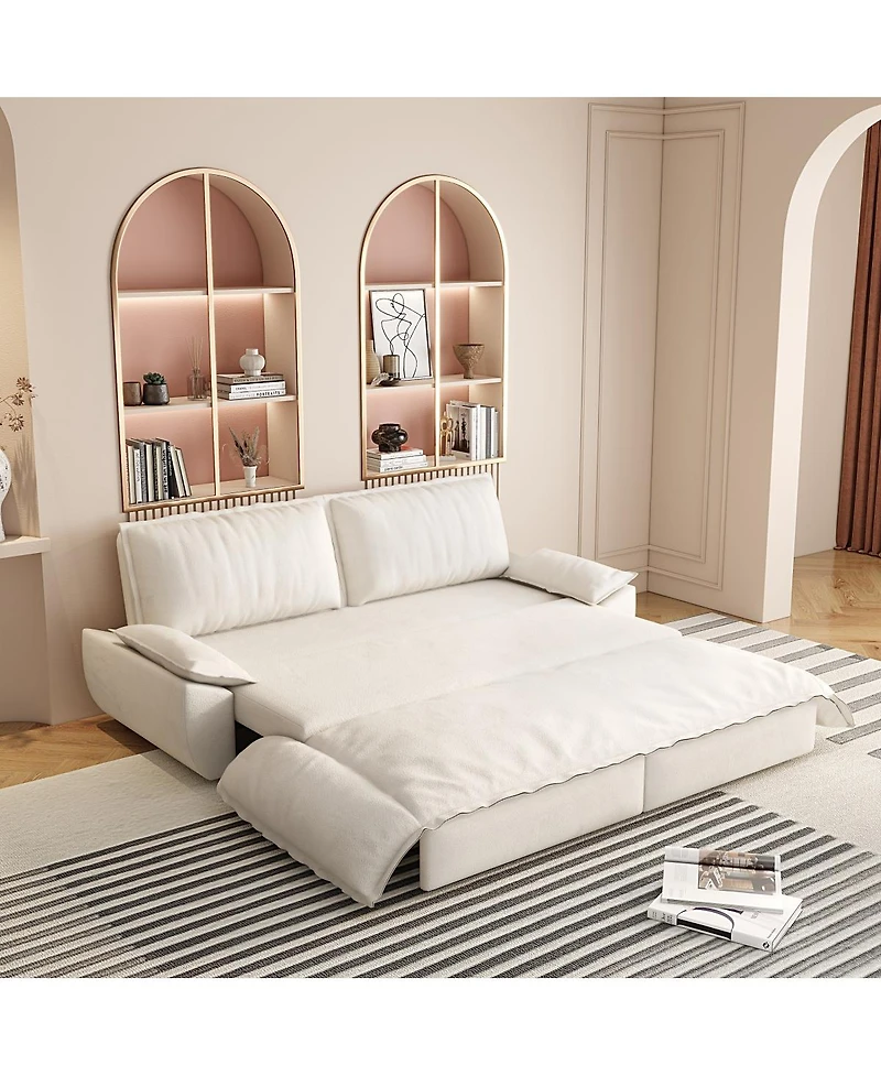 Streamdale Furniture 73.2" Queen Pull Out Sofa Bed, 3-in-1 Convertible Sleeper Loveseat,