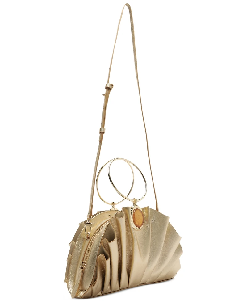 Arezzo Ravena Small Gold-Tone Ring Handle Clutch