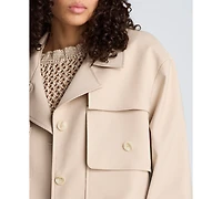 Kenneth Cole Women's Multi-Pocket Button-Front Jacket