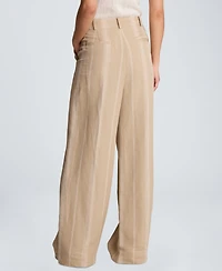 Kenneth Cole Women's High-Rise Fly-Front Pleated Wide-Leg Pants
