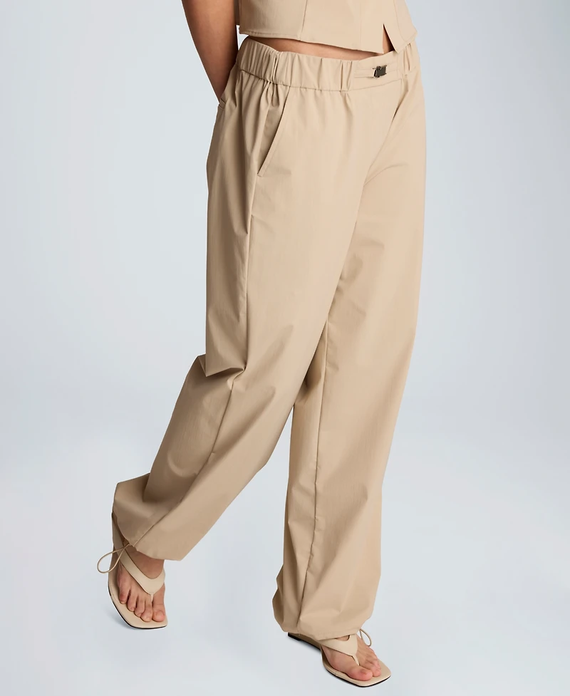 Kenneth Cole Women's Pull-On Wide-Leg Bungee Hem Pants