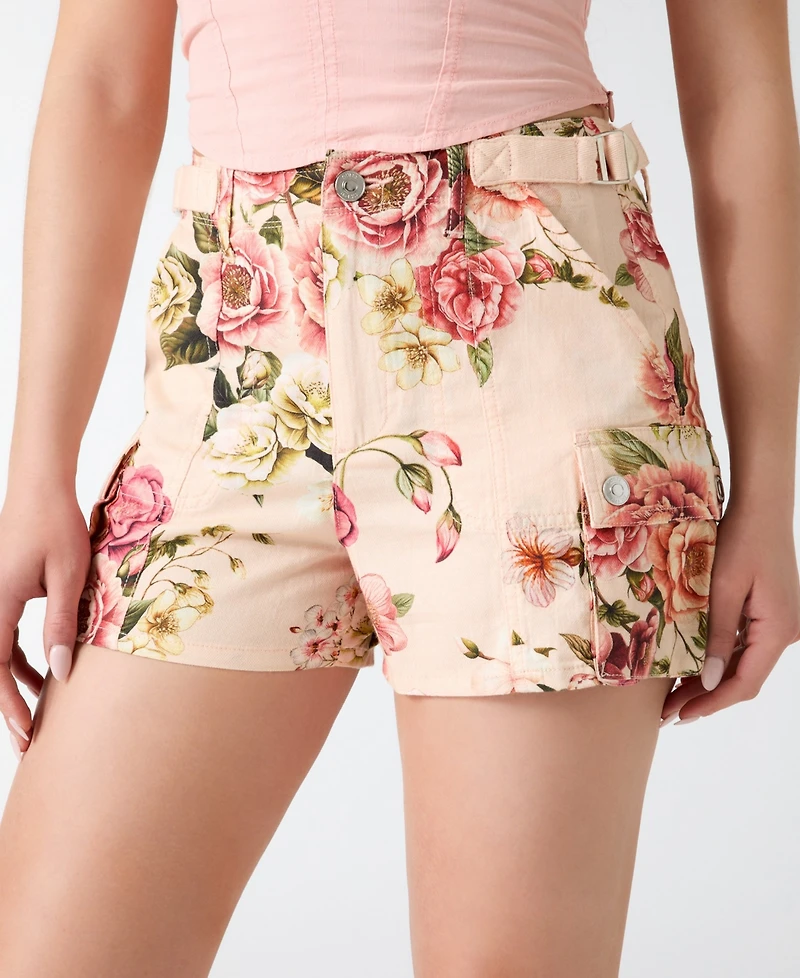 Guess Women's Amara Floral Cargo Shorts
