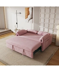 Streamdale Furniture Velvet Sofa Bed with Retractable Bed