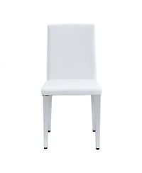 Streamdale Furniture Set of 2 Pu Leather Chairs, Silver Legs