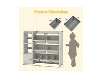 Slickblue Children s Toy Organizer with Bookshelf and Cabinet Door