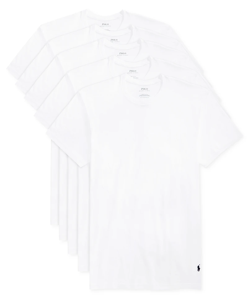 Polo Ralph Lauren Men's 5-Pack Slim Fit Classic Cotton Crewneck Undershirts