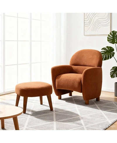 Streamdale Furniture Modern Lazy Chair with Footrest Ottoman