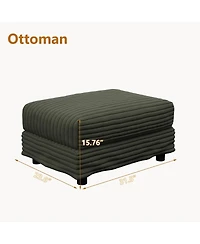 Streamdale Furniture Plush Corduroy Ottoman