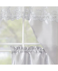 Rt Designers Collection Polyester Bethany Embroidered 3 Piece Kitchen Curtains Tier & Swag Set