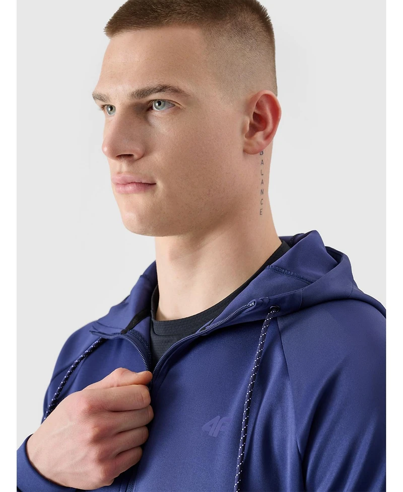 4F Men's Zipped Hooded Quick-Drying Training Sweatshirt