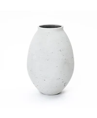 LuxenHome Antique White Cement Bulb Vase, Tall Home Accent for Floor and Tabletops