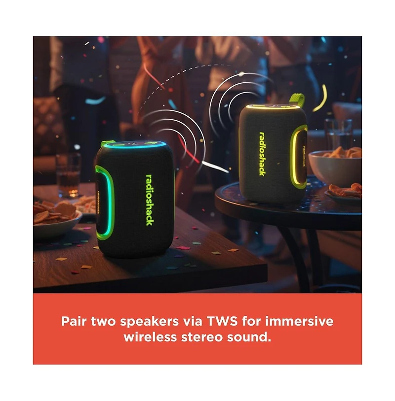 RadioShack 40W IPX5 Live Sound Portable Speaker & Green