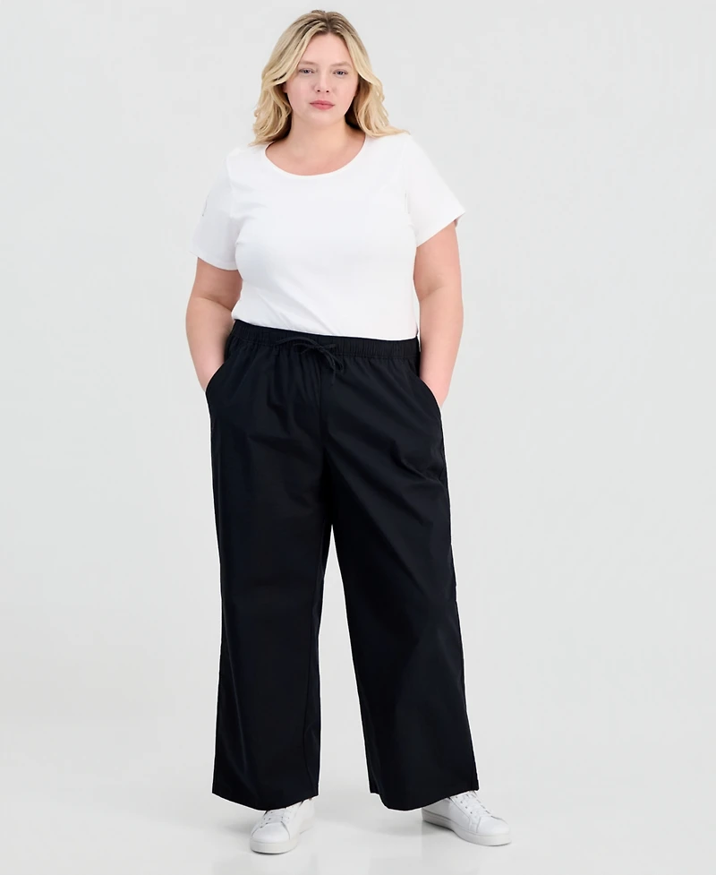 Style & Co Plus Pull-On Wide-Leg Pants, Macy's Exclusive
