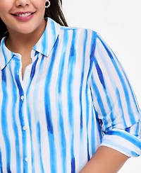 On 34th Trendy Plus Striped Shirt, Macy's Exclusive