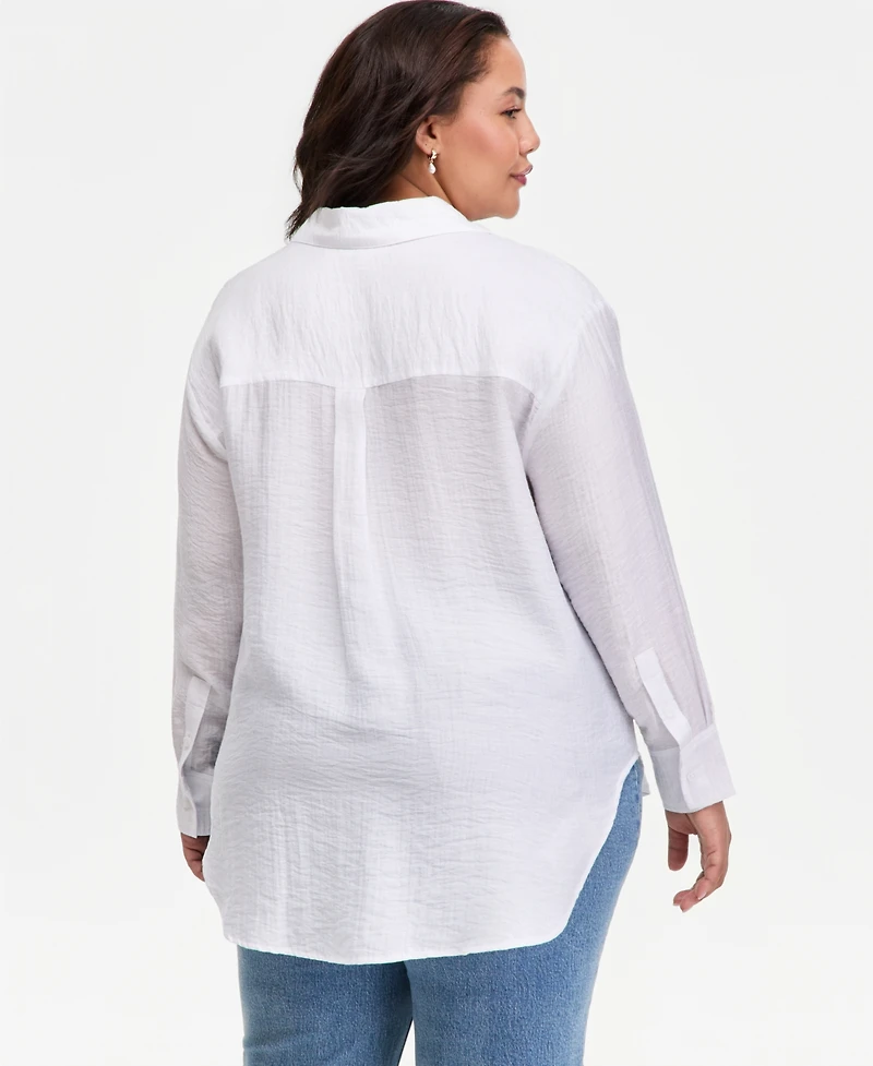On 34th Trendy Plus Gauze Shirt, Macy's Exclusive