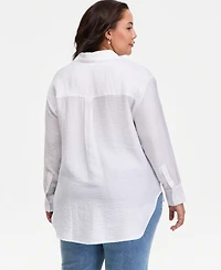 On 34th Trendy Plus Gauze Shirt, Macy's Exclusive