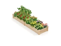 Slickblue Wooden Raised Garden Bed with 2 Planter Boxes