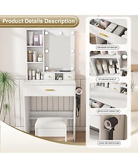 Rainsken Dressing Table Set with Stool