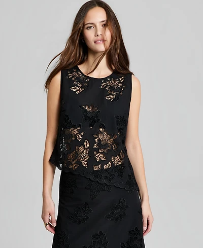 And Now This Women's Cotton Eyelet Asymmetric Top, Macy's Exclusive