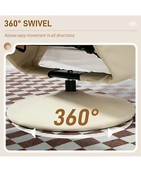 Boyel Living Swivel Pu Leather Recliner and Ottoman with Adjustable Backrest