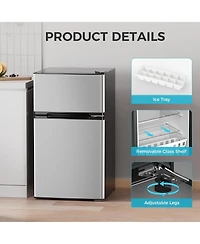 Cowsar 3.2 Cu.Ft Compact Refrigerator with Freezer, Double Door