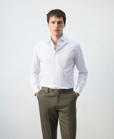 Mango Men's Cotton Striped Slim-Fit Shirt