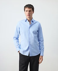 Mango Men's Cotton Striped Slim-Fit Shirt