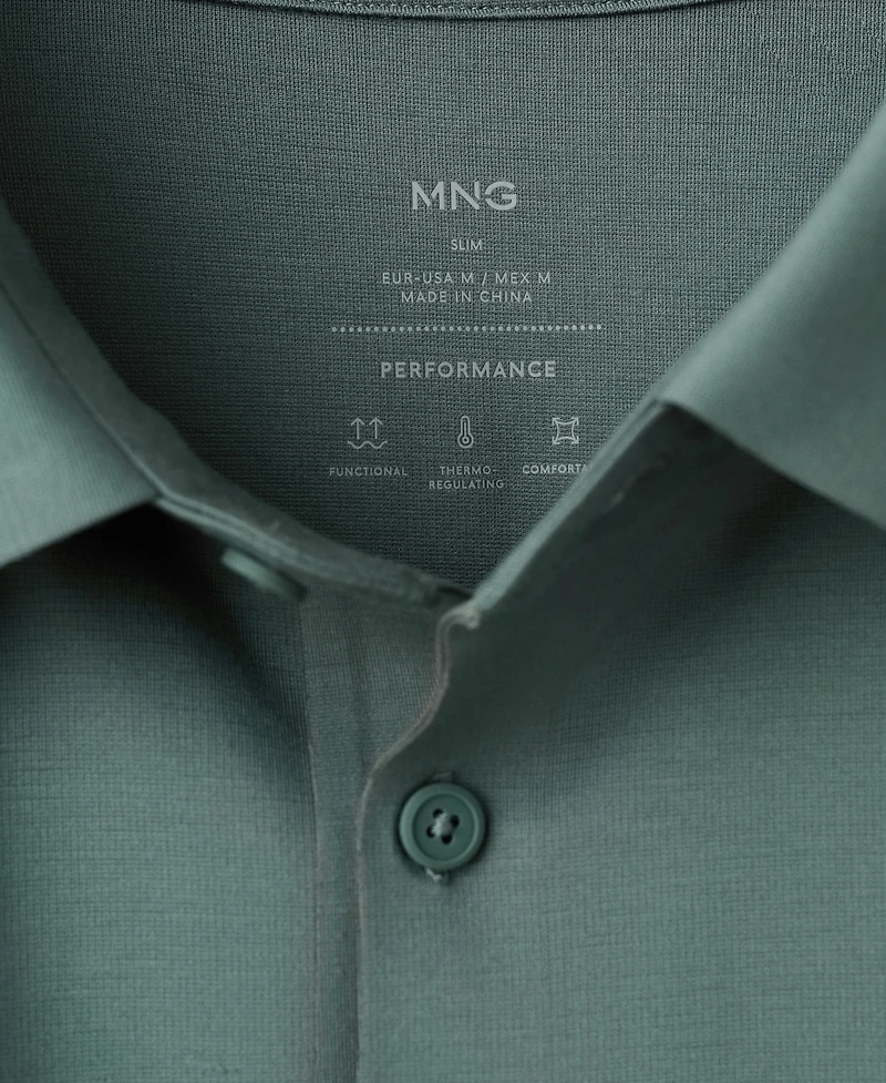 Mango Men's Comfort Stretch Button Polo Shirt