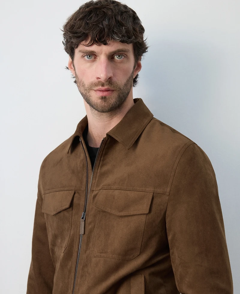 Mango Men's Suede-Effect Pockets Jacket