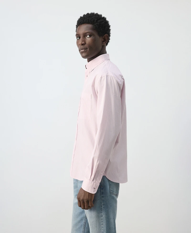 Mango Men's Cotton Striped Relaxed-Fit Shirt