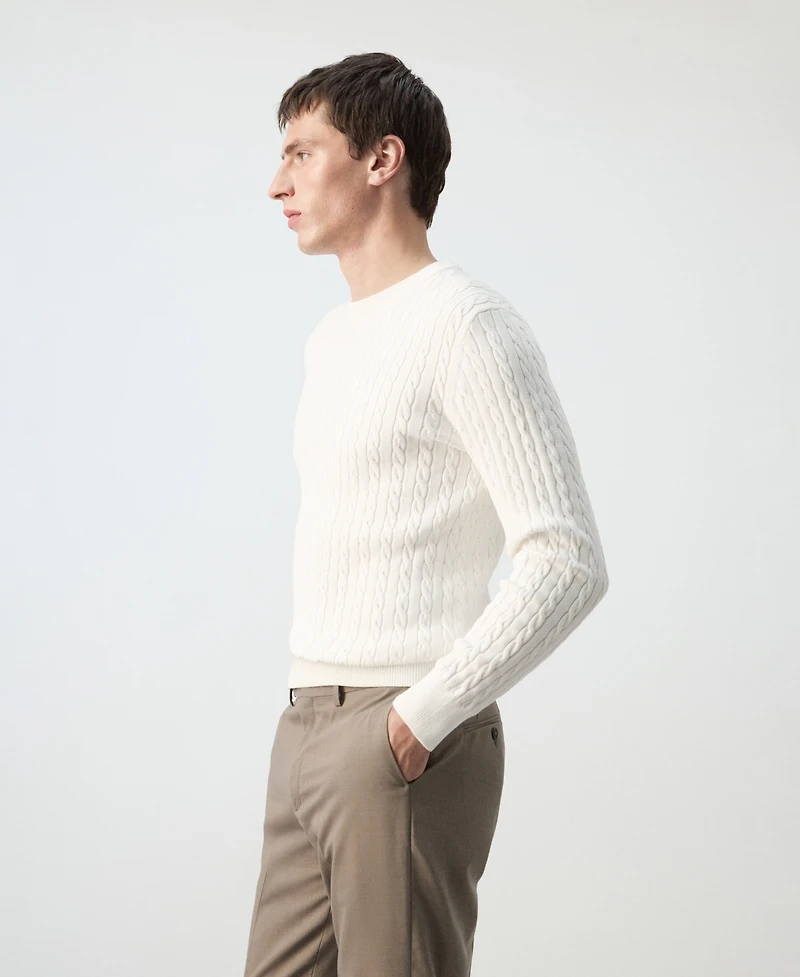 Mango Men's Cotton Cable-Knit Sweater