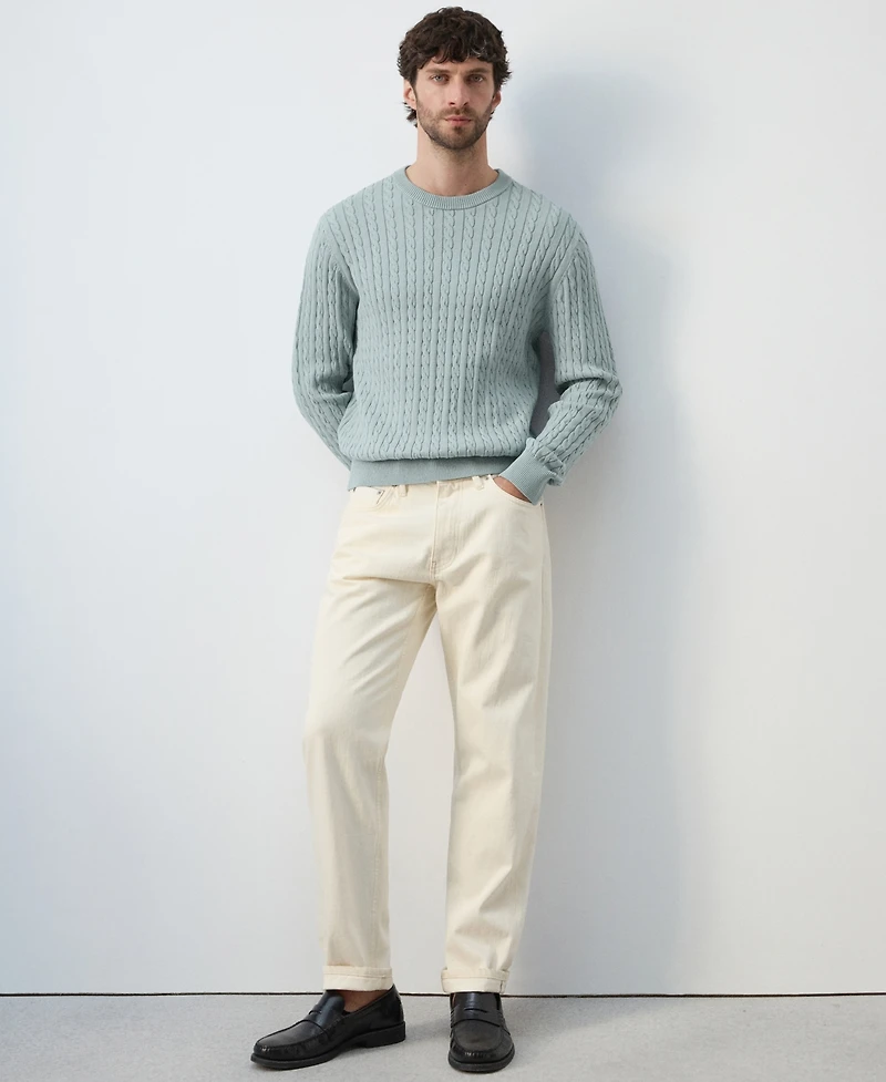 Mango Men's Cotton Cable-Knit Sweater