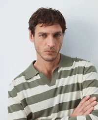 Mango Men's Cotton Fine Knit Polo Sweater