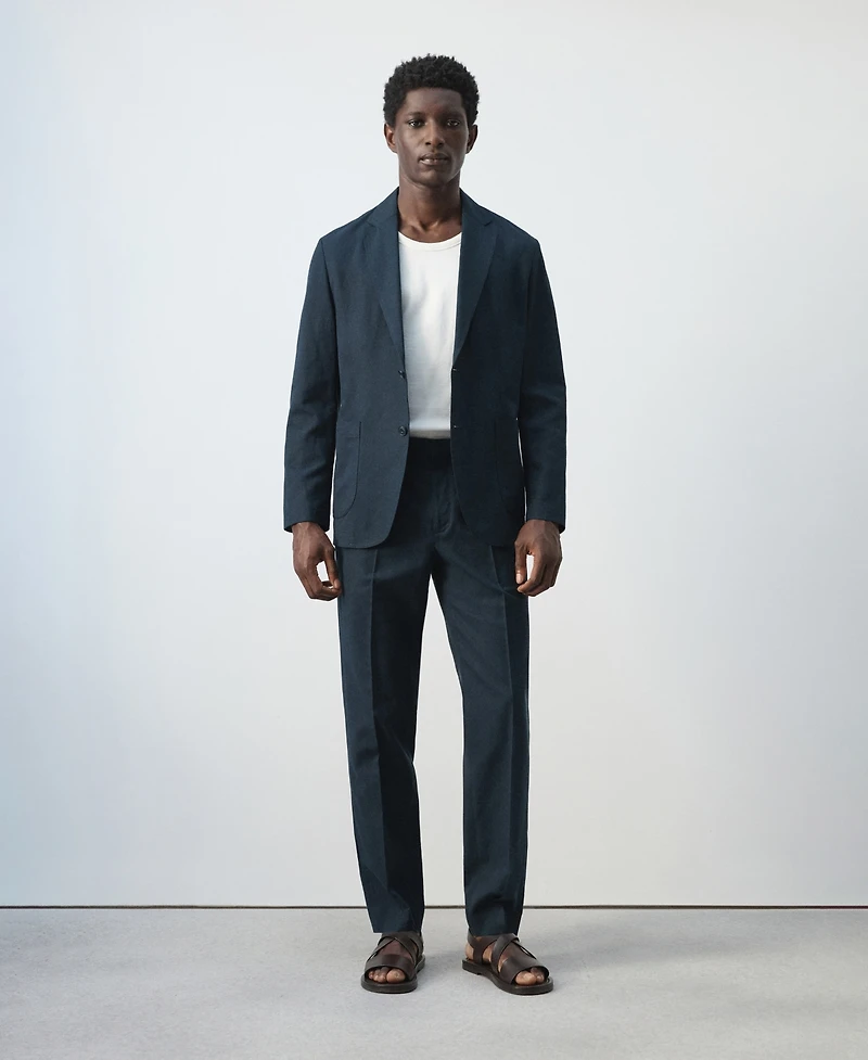 Mango Men's Slim-Fit Linen-Lyocell-Blend Pants