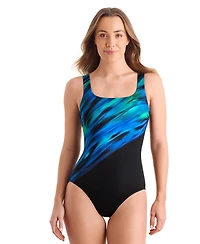 ShapeSolver Women's Scoop Neck One-Piece Swimsuit