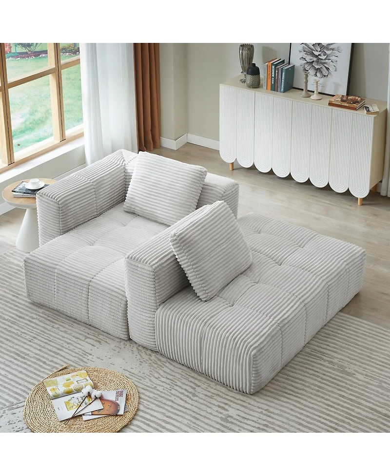 Streamdale Furniture L-Shape Modular Cloud Sectional Sofa with Chaise Lounge