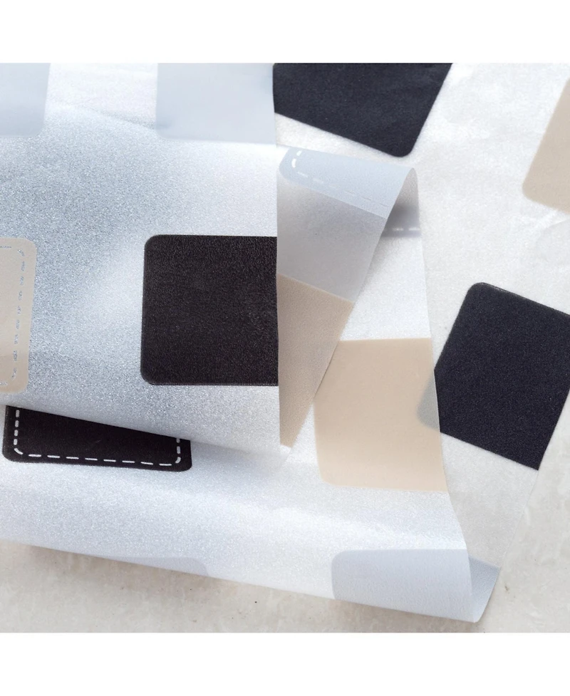 Rt Designers Collection 90GSM Peva Glit Printed Tiles Shower Curtain Tan