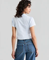 And Now This Petite Collared V-Neck Short-Sleeve Shirt, Macy's Exclusive