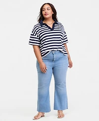 On 34th Trendy Plus Terry Collared Top, Macy's Exclusive