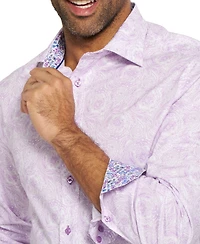 Nick Graham Men's Fenway Paisley Spread Collar Dress Shirt