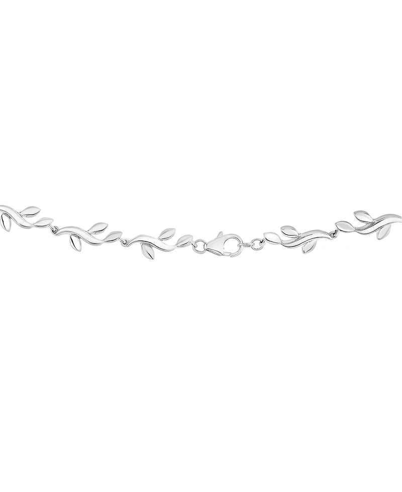 Macy's Cultured Freshwater Pearl (7mm) & Lab Grown White Sapphire (7/8 ct. t.w.) Pendant Necklace in Sterling Silver