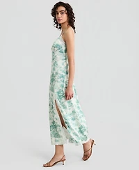 And Now This Women's Printed Lace-Trim Maxi Dress, Macy's Exclusive