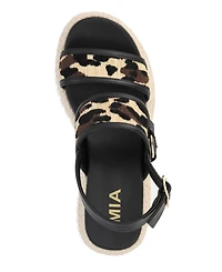 Mia Women's Leopard-Print Wedge Heel Sandals